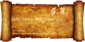 Gönczi Mózes névjegykártya